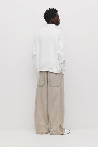 Pull&Bear Oversized Quarter-Zip Sweatshirt –White - Lovr