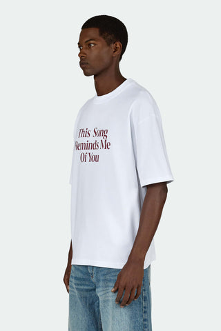 Pagador "This Song Reminds Me Of You" Oversized Tee – White/Burgundy - Lovr