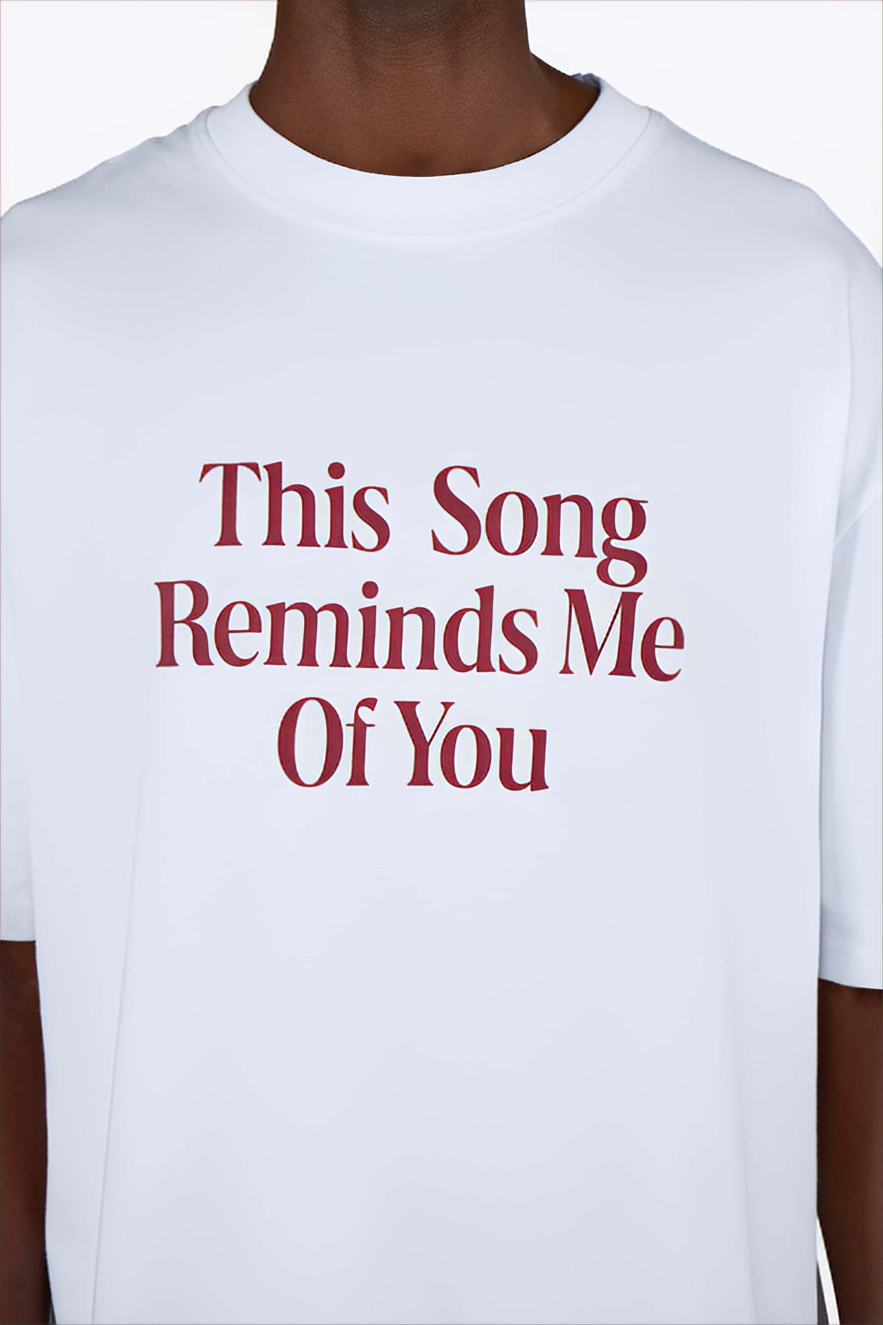 Pagador "This Song Reminds Me Of You" Oversized Tee – White/Burgundy - Lovr