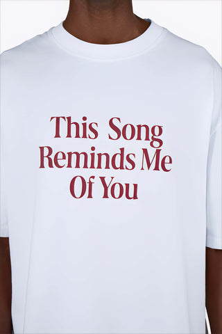 Pagador "This Song Reminds Me Of You" Oversized Tee – White/Burgundy - Lovr