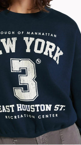 Bershka NYC Collegiate Crewneck Sweatshirt - Lovr