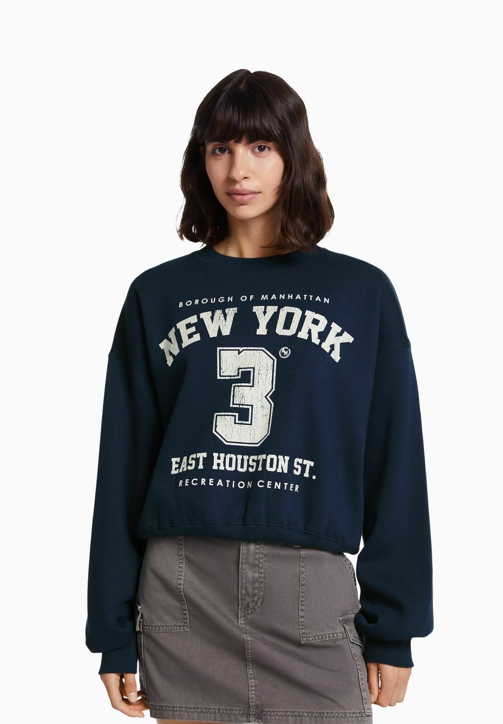 Bershka NYC Collegiate Crewneck Sweatshirt - Lovr