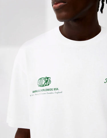 Bershka "Smart Traveller Association" Oversized Graphic Tee - Lovr