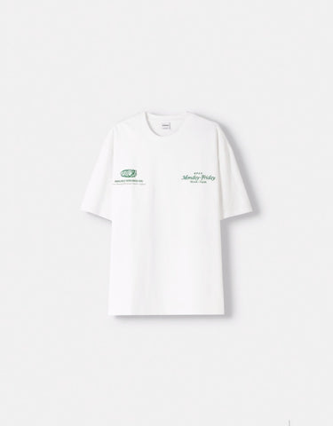 Bershka "Smart Traveller Association" Oversized Graphic Tee - Lovr