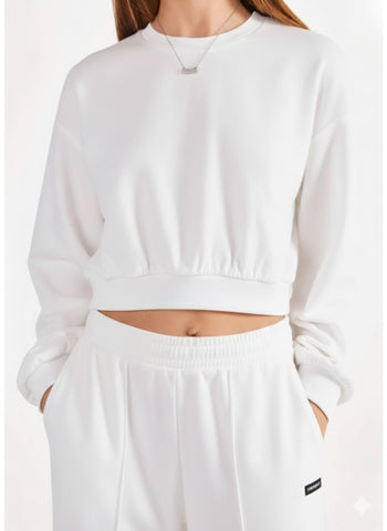 Bershka Soft - Touch Cropped Sweatshirt - Lovr