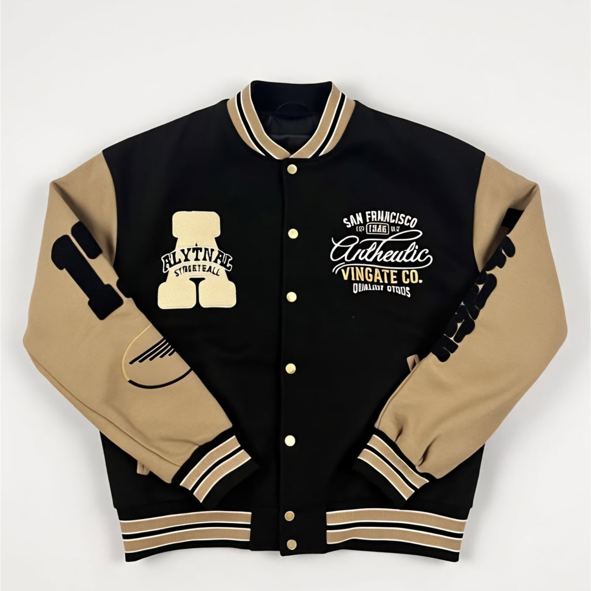 BeYoung Urban Classic Varsity Jacket – Black & Tan - Lovr