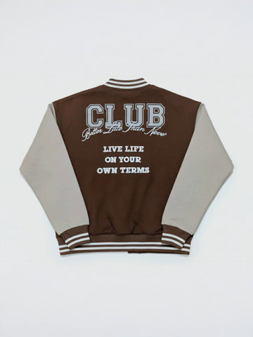 BeYoung Varsity Jacket – Chocolate & Slate - Lovr