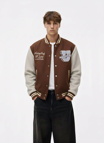 BeYoung Varsity Jacket – Chocolate & Slate - Lovr
