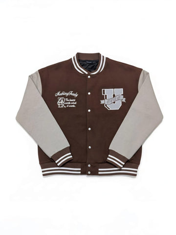 BeYoung Varsity Jacket – Chocolate & Slate - Lovr