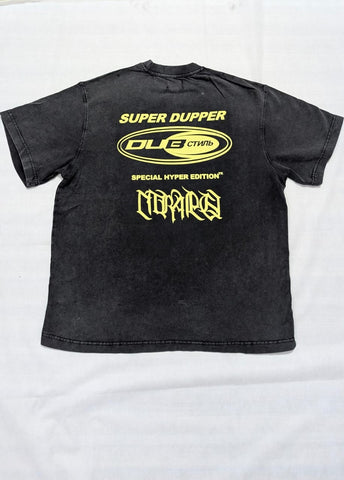 DUB Apparel: "SUPER DUPPER" Special Hyper Edition acid wash T-Shirt black - Lovr