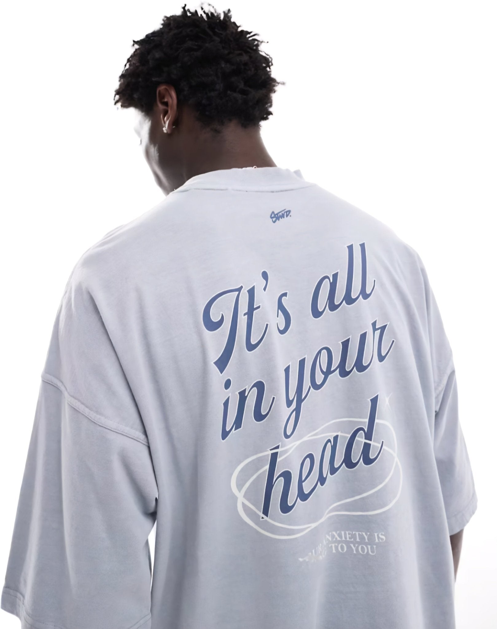 Pull & Bear STWD it's all in your head printed T-shirt - Lovr