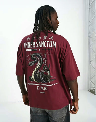 Pull&Bear "Inner Sanctum" Oversized Graphic Tee - Lovr
