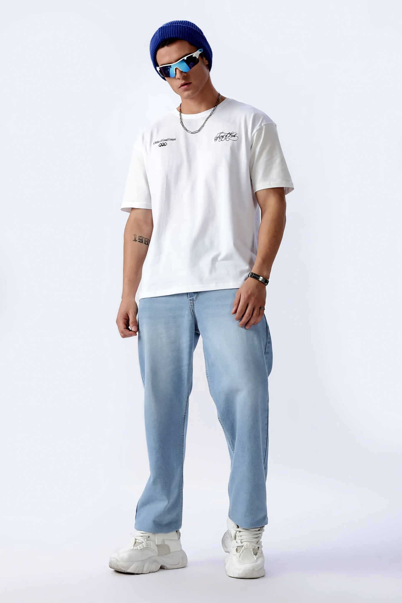 Pull&Bear "King of Luck" Ace of Spades Oversized Graphic Tee - Lovr