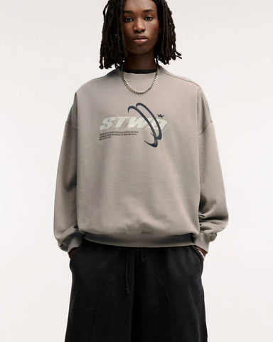 STWD Graphic Oversized Sweatshirt – Stone Grey - Lovr