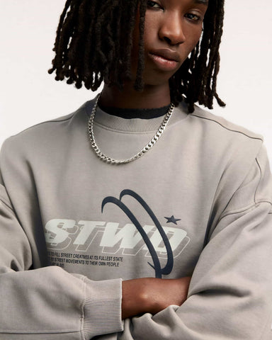 STWD Graphic Oversized Sweatshirt – Stone Grey - Lovr