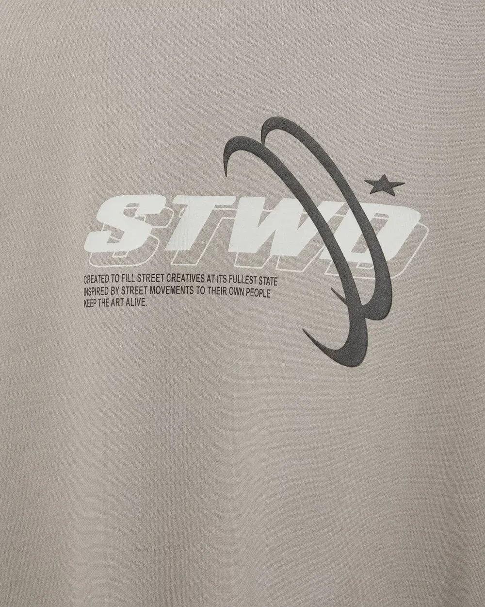STWD Graphic Oversized Sweatshirt – Stone Grey - Lovr