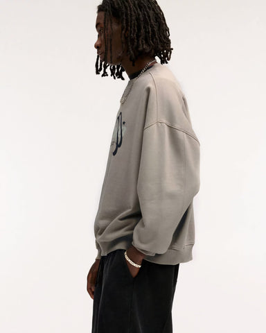 STWD Graphic Oversized Sweatshirt – Stone Grey - Lovr